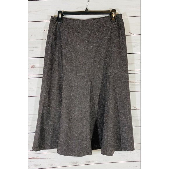 Sandro Skirt Womens Sz 6 Brown Tweed Trumpet  Side Zipper Chambray Career Office - Picture 1 of 6